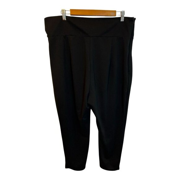 SHEIN Prive Plus High Waist Button Detail Tapered Ankle Pants 3XL (US 18) Black - Picture 4 of 10